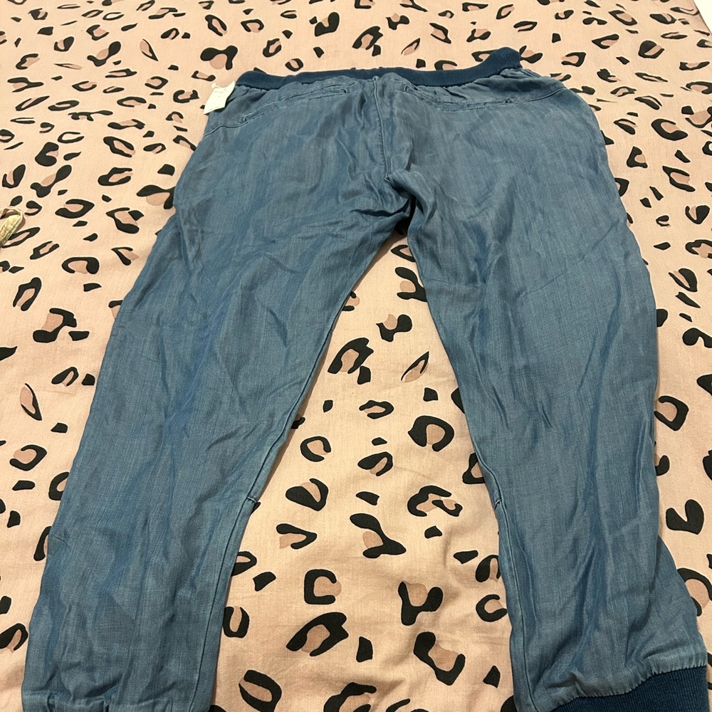 Gap Women's Blue Denim Joggers, size Small.